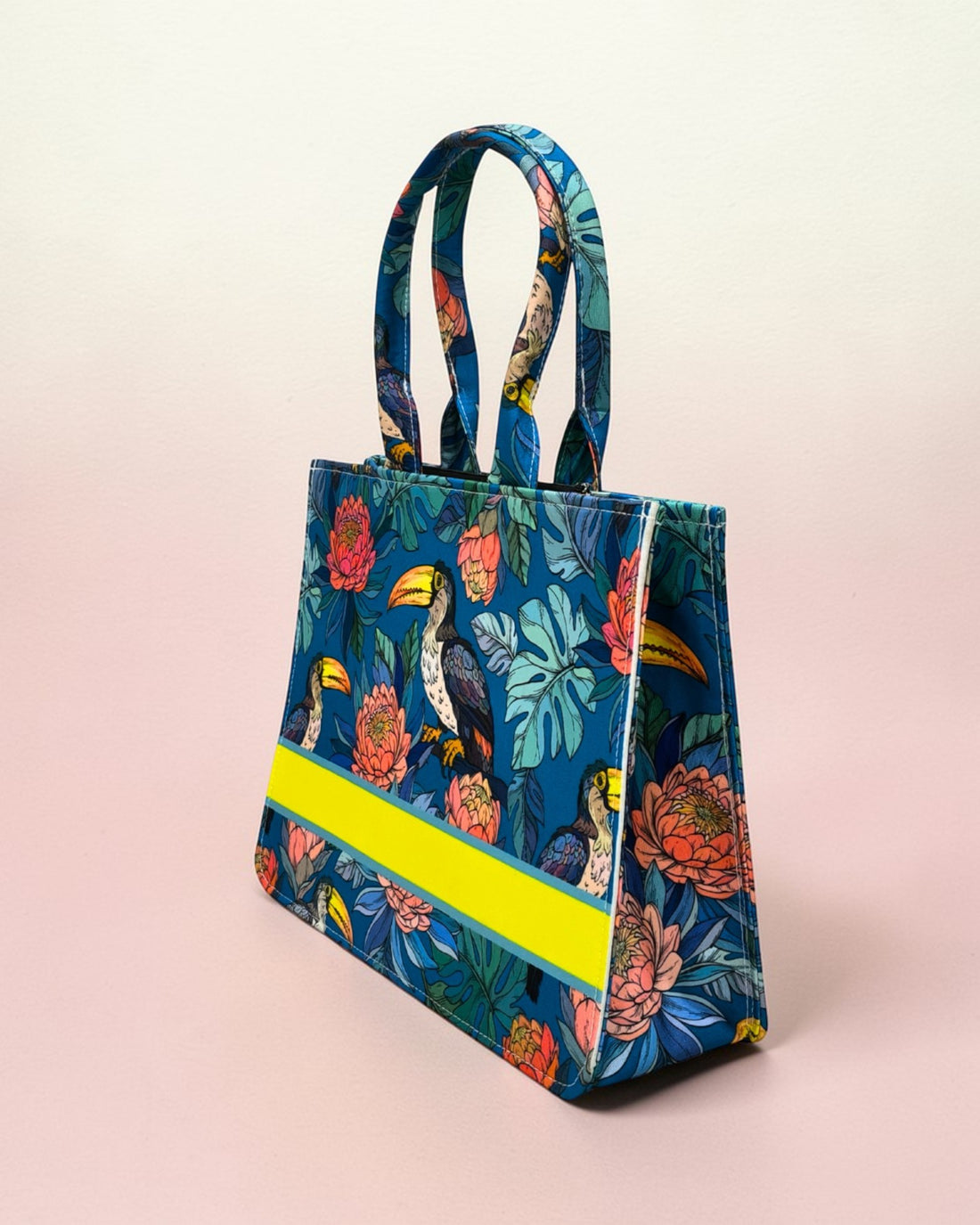 Personalised Toucan Tropical Tote Bag with Name | Custom Canvas Tote Bag for Women | Stylish Office, College & Travel Bag