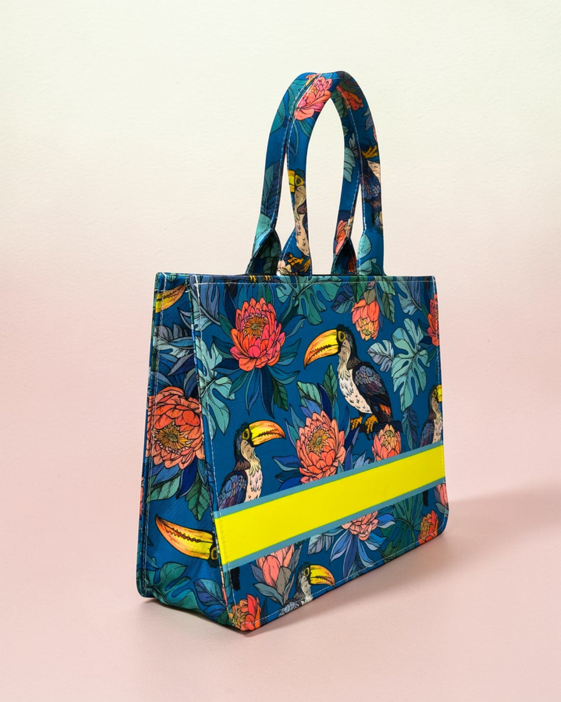 Personalised Toucan Tropical Tote Bag with Name | Custom Canvas Tote Bag for Women | Stylish Office, College & Travel Bag
