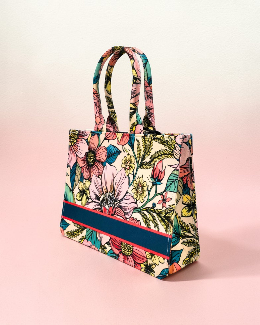 Vintage Safari Illustration Canvas Tote Bag - Exotic Animal Canvas Shopper