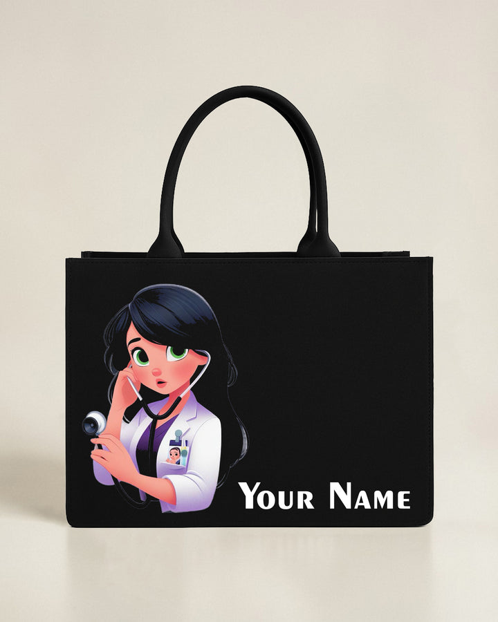 Personalised Doctor Tote Bag with Name | Custom Medical Handbag for Women | Gift for Doctor, Nurse & Medical Student | Nixa Style