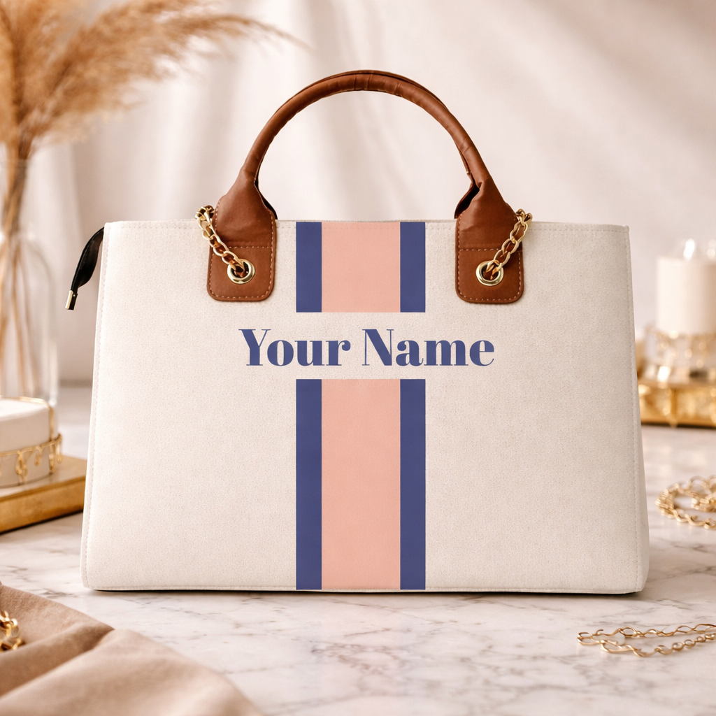 Customised Name Tote Bag for Women | Premium Personalised Handbag | Travel, Office & Gift Bag – Nixa Style