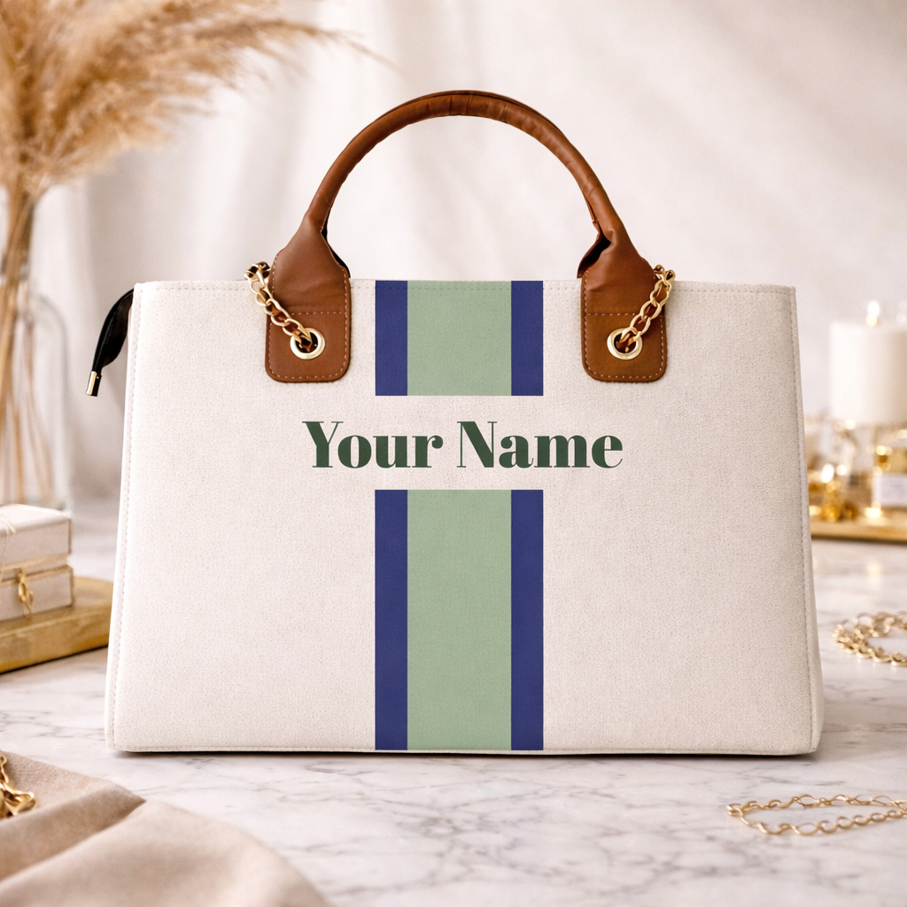 Customised Name Tote Bag for Women | Premium Canvas Travel & Work Bag | Personalised Gift by Nixa Style