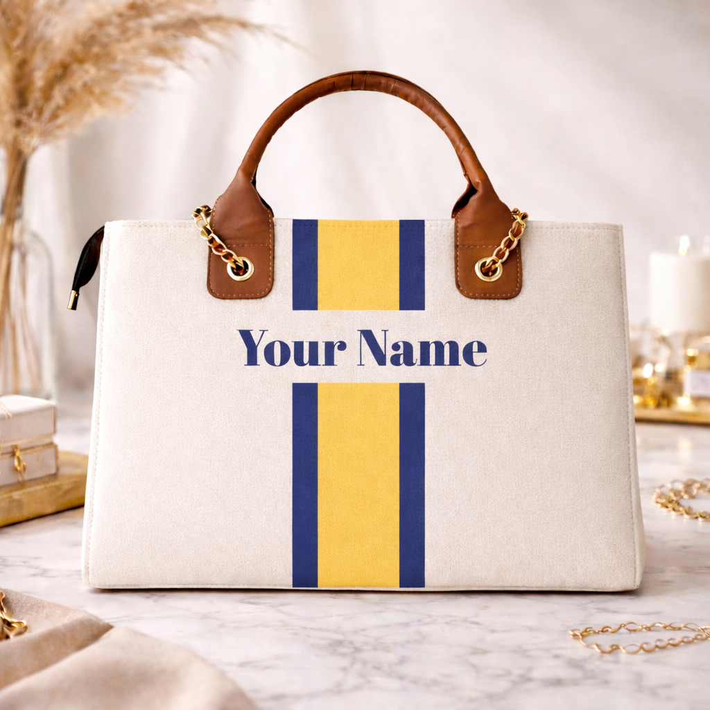 Customised Name Tote Bag for Women | Premium Canvas Travel & Work Bag | Personalised Gift by Nixa Style