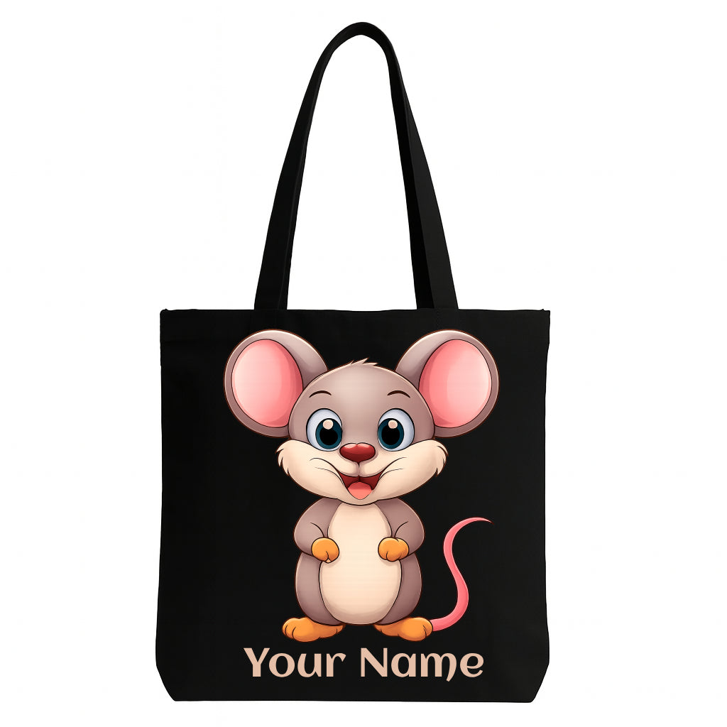 Personalised Stylised Happy Mouse Tote Bag