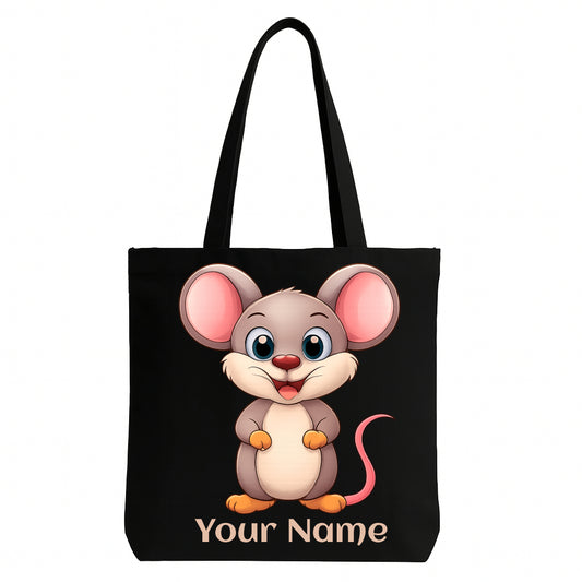 Personalised Stylised Happy Mouse Tote Bag