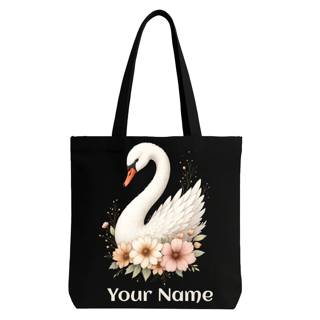 Personalised Stylised Swan Tote Bag
