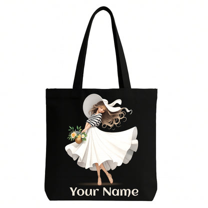 Personalised Stylised  Dancinng Girl Tote Bag
