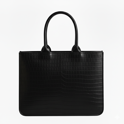 Customised Black Croco Tote Bag
