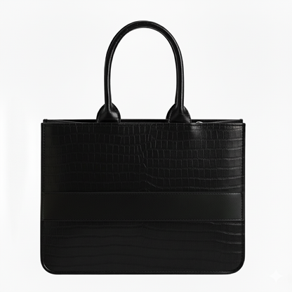 Customised Black Croco Tote Bag