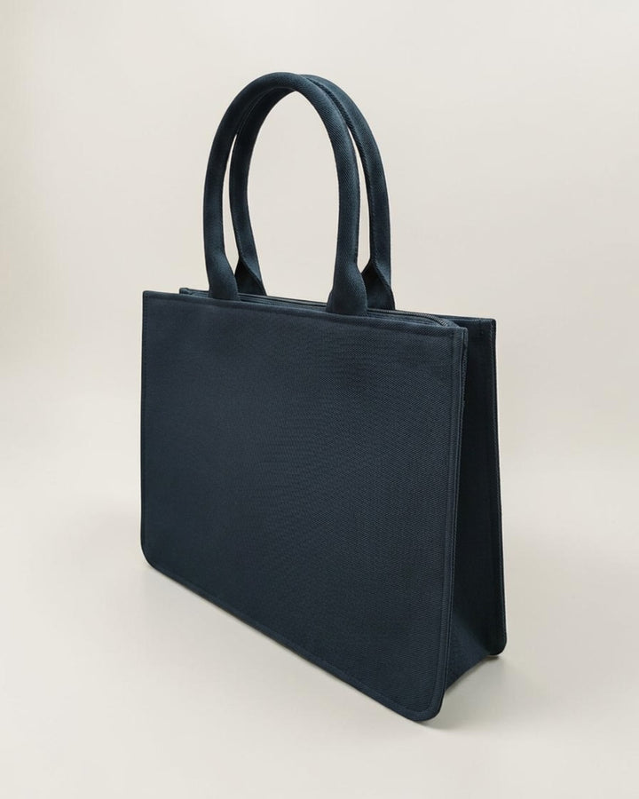 Custom Name Structured Tote Bag | Floral Bird Print