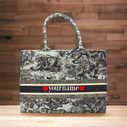 Customized Zoo Print  Canvas Tote Bag