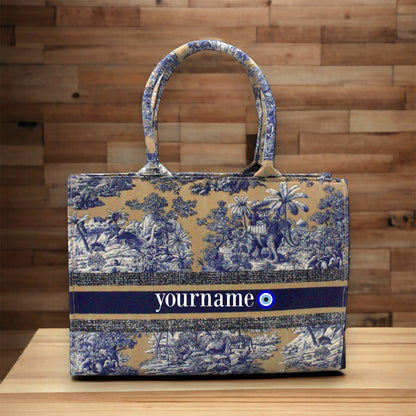 Customized Elephant Town Canvas Tote Bag