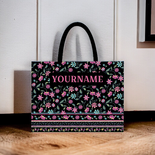 Customised Canvas Beautiful Flowers Tote bag