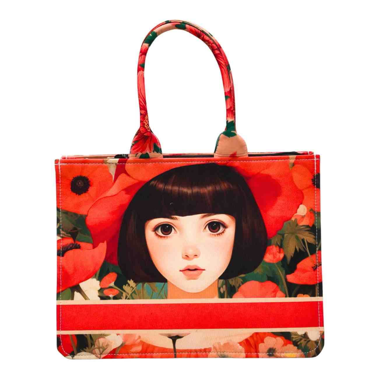 aesthetic girl illustration tote bag