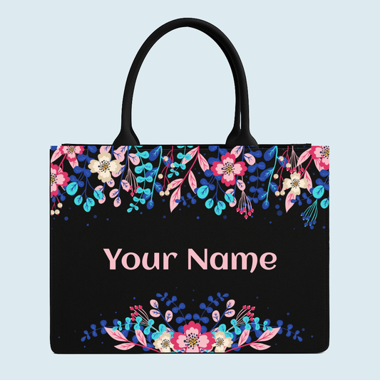Customised Beautiful Flower Canvas Tote bag