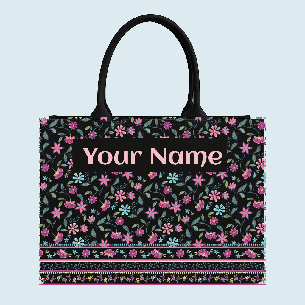 Customised Canvas Beautiful Flowers Tote bag