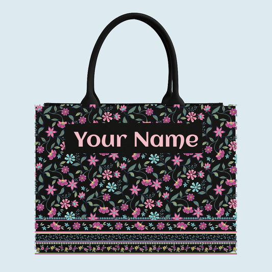 Customised Canvas Beautiful Flowers Tote bag