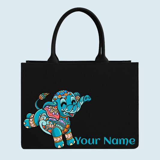 Canvas Cute Baby Elephant Customised ColourFull Tote bag