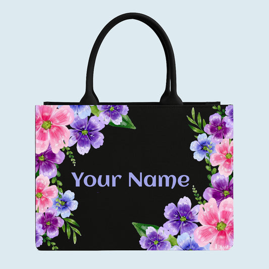 Customised  Colourful Flowers Tote bag