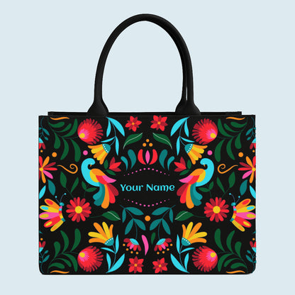 Customised Canvas Beautiful Love Birds Floral  Tote bag