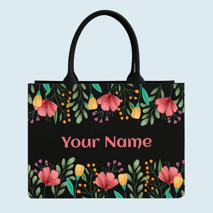 Customised Canvas Flowers Beauty Tote bag