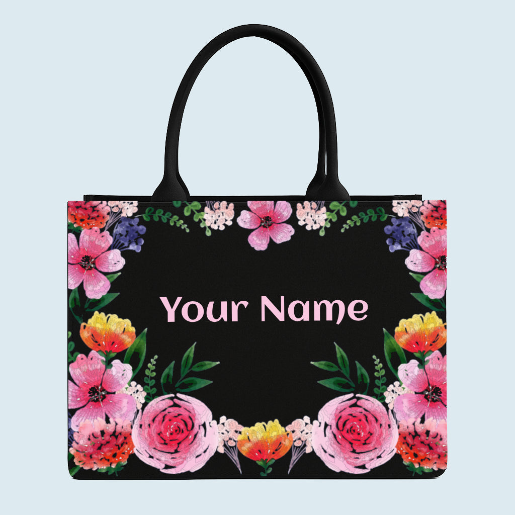 Customised Canvas Flower Tote bag