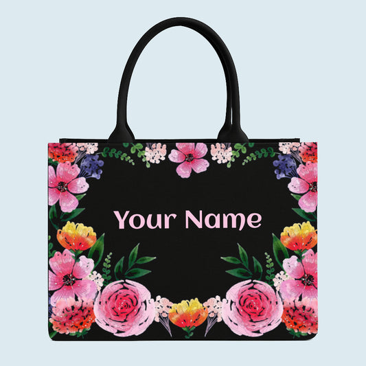 Customised Canvas Flower Tote bag