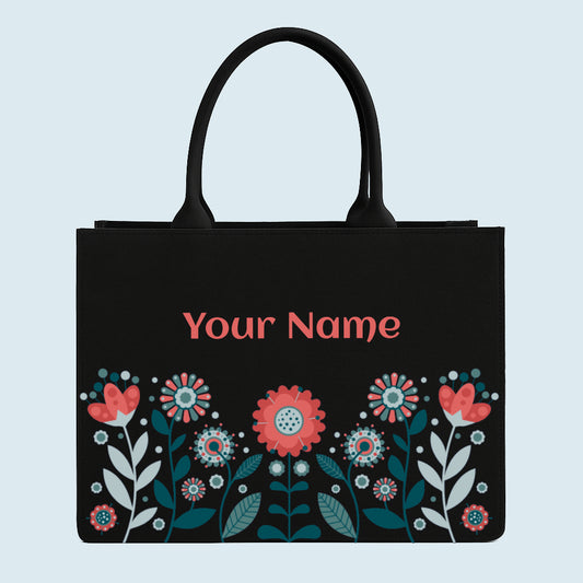 Customized  Tote Bag With Rising Flower Pattern