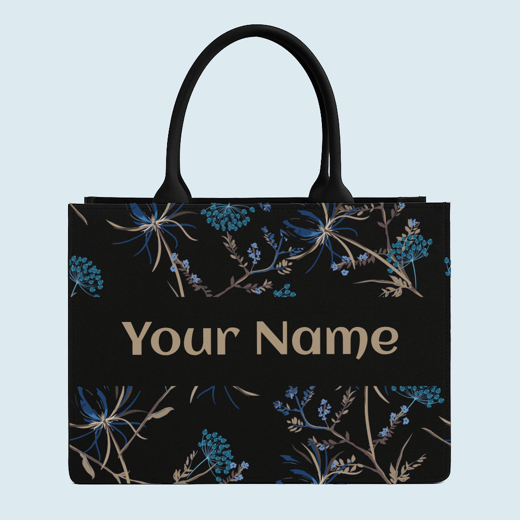 Customised Beautiful Snow Floral Canvas Tote bag
