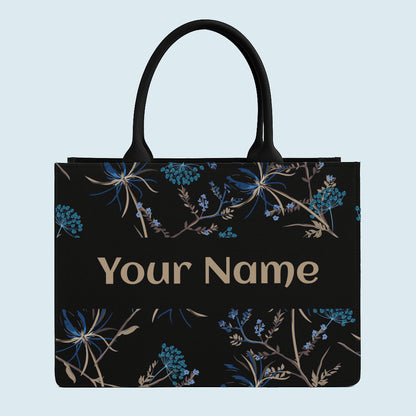 Customised Beautiful Snow Floral Canvas Tote bag