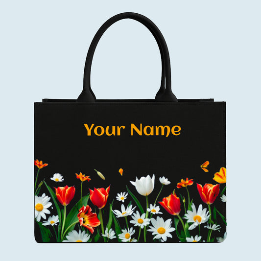 Customised  Colourful Flowers Tote bag