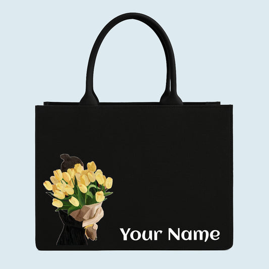 Customised Canvas Flowers Tote bag