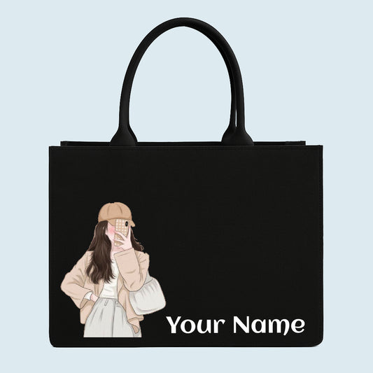 Customised Canvas Selfie Tote bag