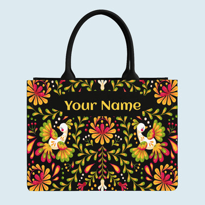 Customised  Elegance Floral Canvas Tote bag