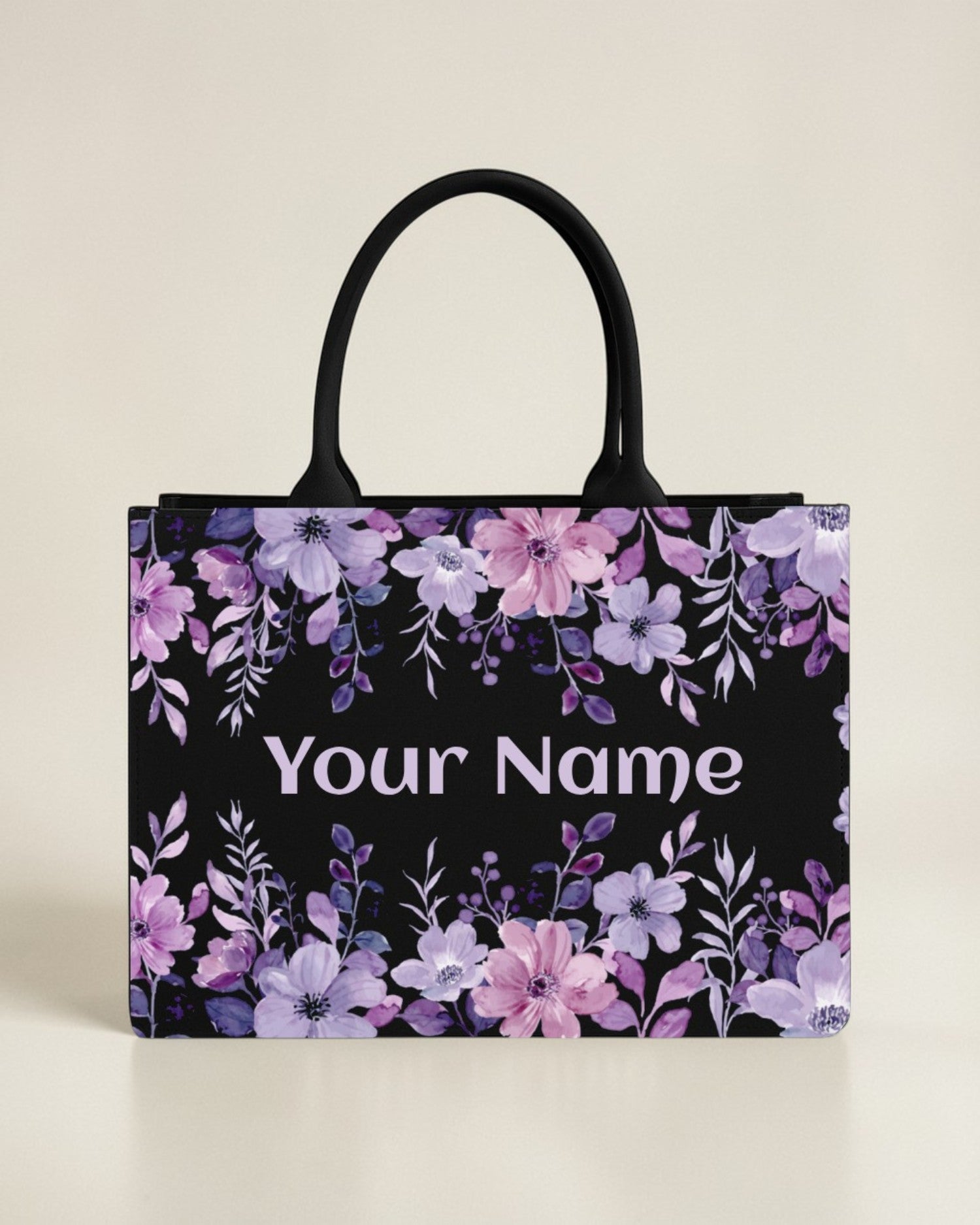 Customised Floral Name Tote Bag | Personalized Flower Canvas Tote Bag for Women | Custom Name Handbag – Nixa Style