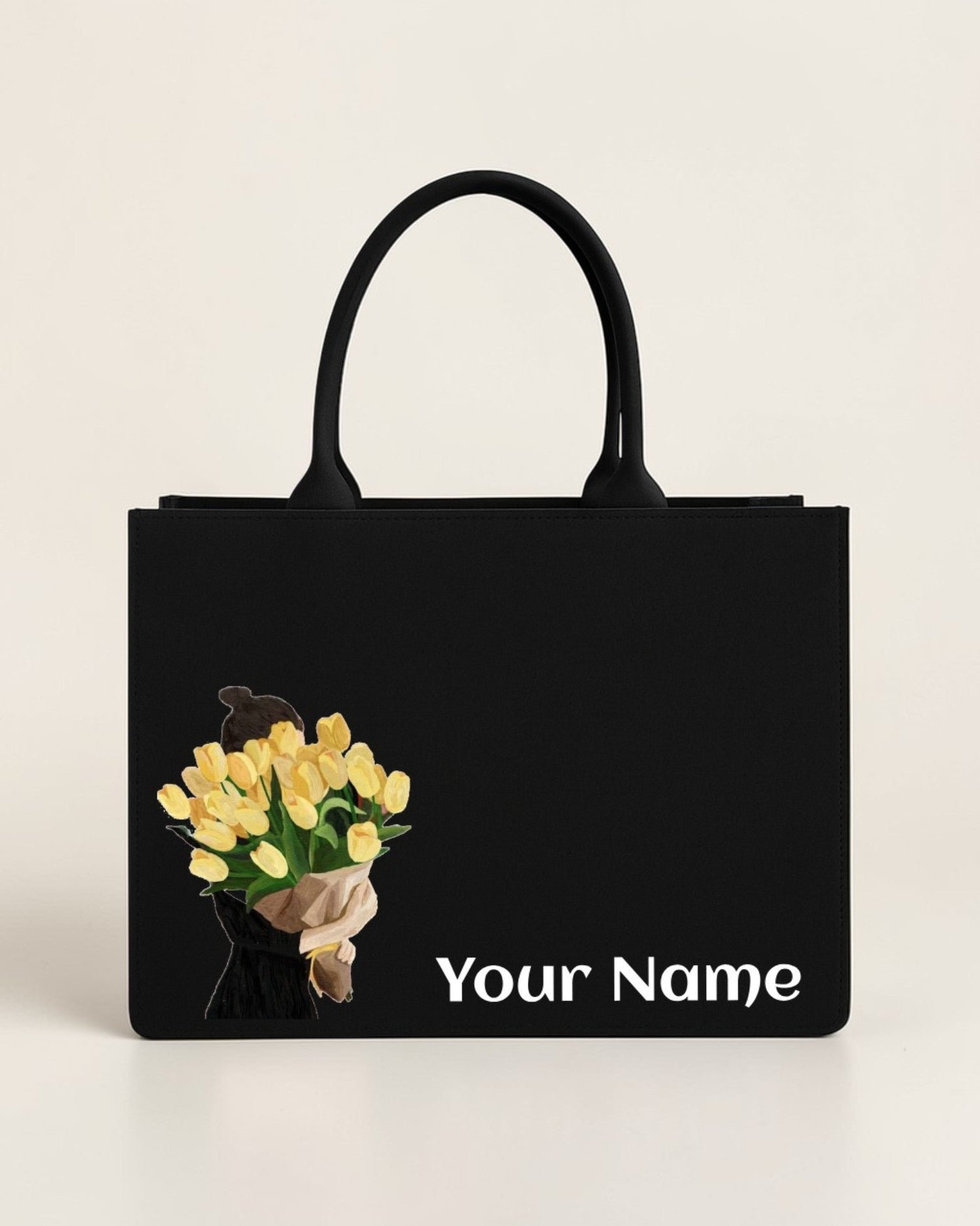 Customised Canvas Flowers Tote bag
