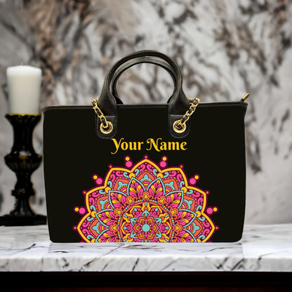 Customised Canvas Mandala Design Sling Tote Bag