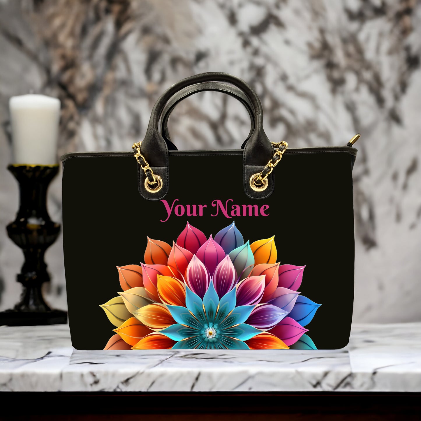 Customised Canvas Mandala Sling Tote Bag