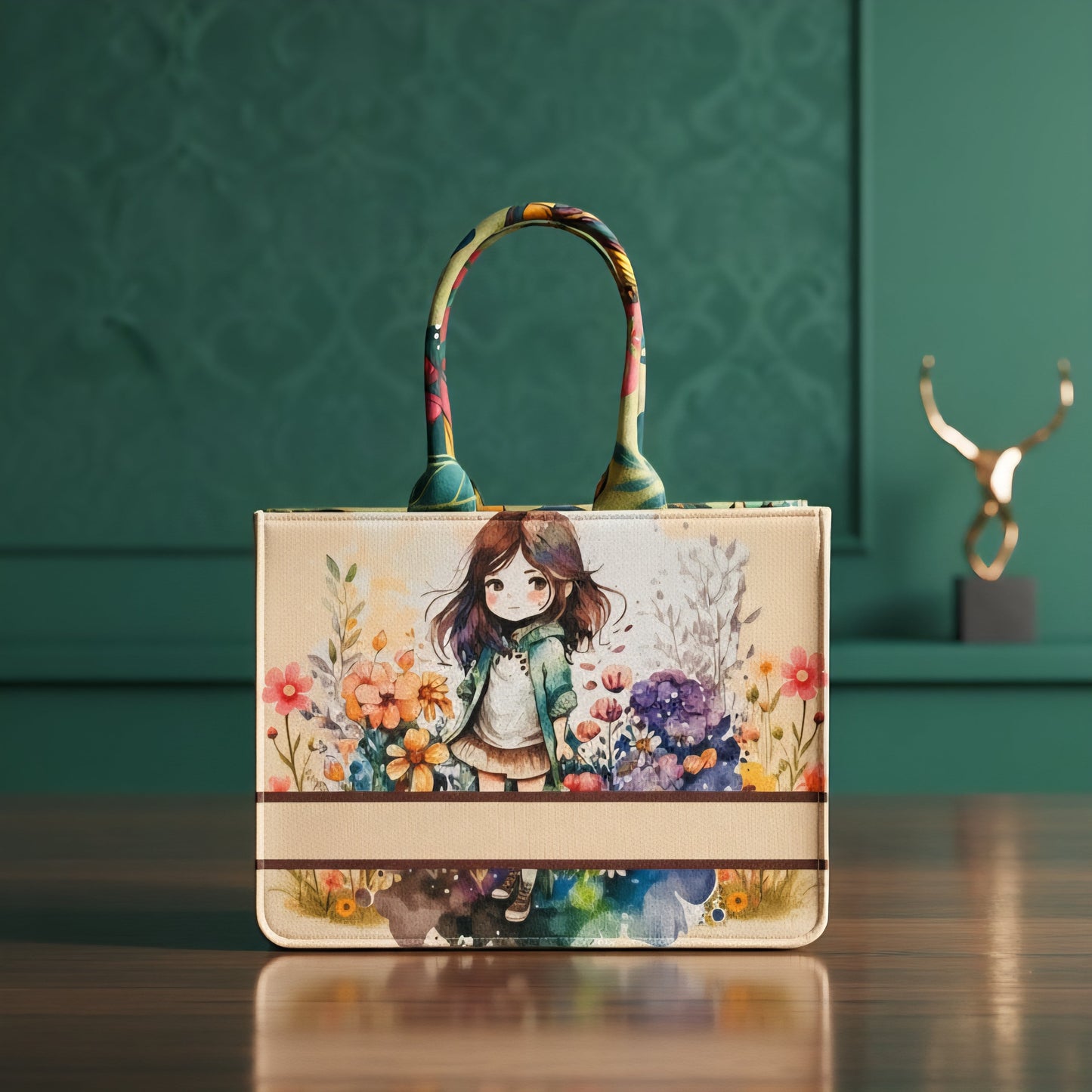 custom name canvas handbag