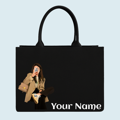 customised fashion girl tote bag with name Nixa Style