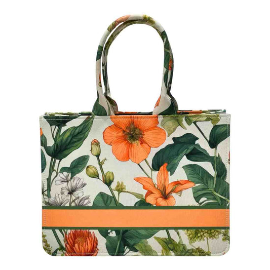 customized name floral tote bag