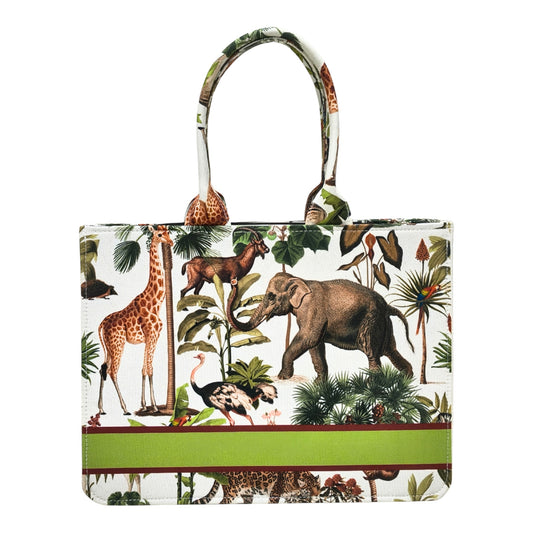 personalised jungle wildlife canvas tote bag
