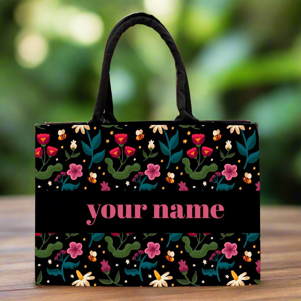 Customised Canvas ColourFull Flowers Tote bag