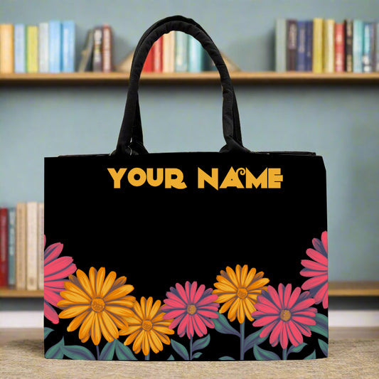 Customised Beautiful Floral Canvas Tote bag