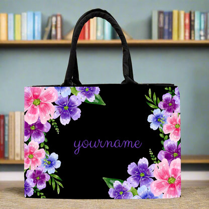 Customised  Colourful Flowers Tote bag