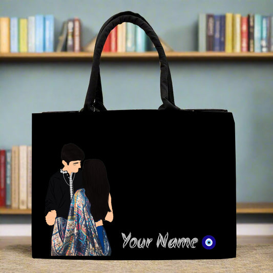 Customised  Elegance Couple Canvas Tote bag