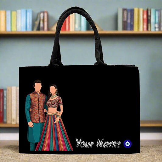 Customised Beautiful Couple Canvas Tote bag