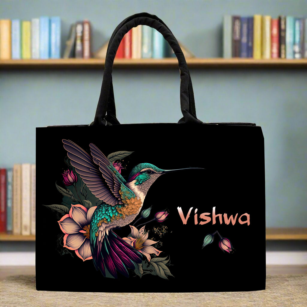 Customised Tote bag With Humming Bird Print