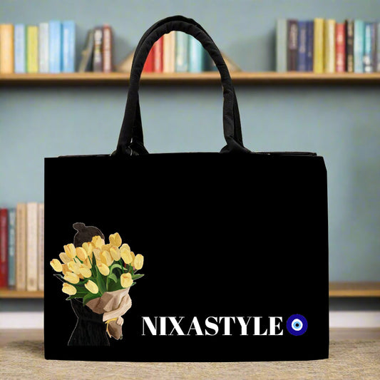 Customised Canvas Flowers Tote bag