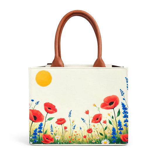 customised floral meadow tote bag with name